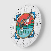 Grande Horloge Ronde Native American Indian Kokopelli (Angle)