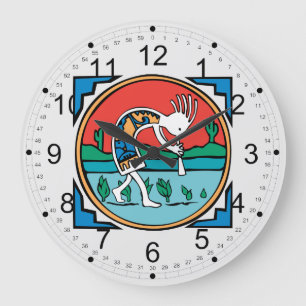 Grande Horloge Ronde Native American Indian Kokopelli