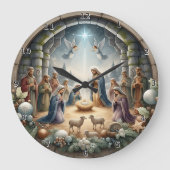 Grande Horloge Ronde Nativity Scene Star Angels (Recto)