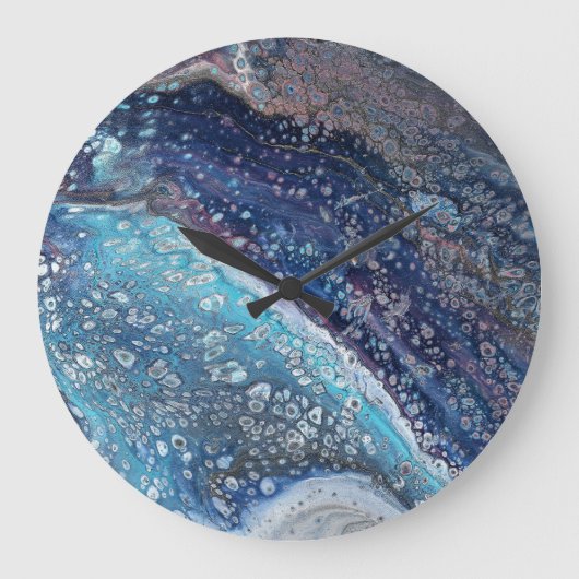 Grande Horloge Ronde Natural Attraction 2 Blue Geode Wall Clock (Recto)