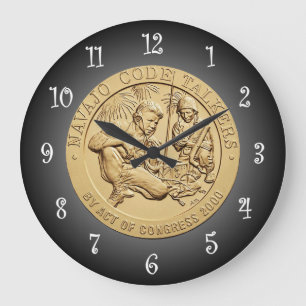 Grande Horloge Ronde Navajo Code Talkers Médaille de bronze ~