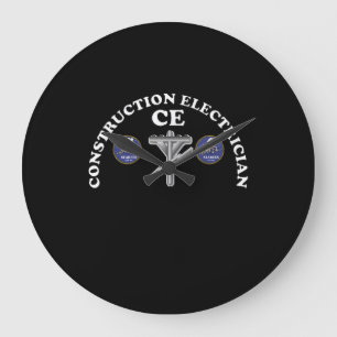 Grande Horloge Ronde Navy Seabee Construction Electrician Rating Badge