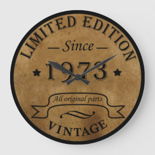 Grande Horloge Ronde Né en 1973 cadeau d'anniversaire de style antique