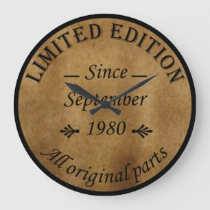Grande Horloge Ronde Né en septembre 1980 Cadeau d'anniversaire vintage