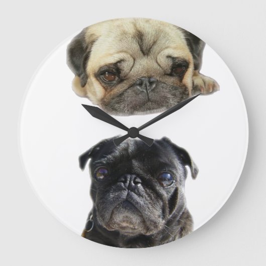 Grande Horloge Ronde Ne perde pas l'heure style pugs (Recto)