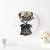 Grande Horloge Ronde Ne perde pas l'heure style pugs (Maison)
