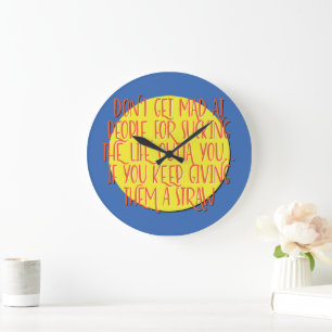 Grande Horloge Ronde Ne vous fâchez pas contre les gens Slogan de rétab