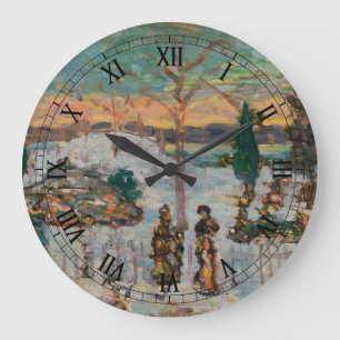 Grande Horloge Ronde Neige en avril par Maurice Prendergast, Art Vintag
