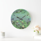 Grande Horloge Ronde Nénuphars de Claude Monet, Impressionnisme Vintage (Maison)