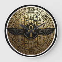 NeoAnkh Ankh doré et disque solaire ailé Hiéroglyp