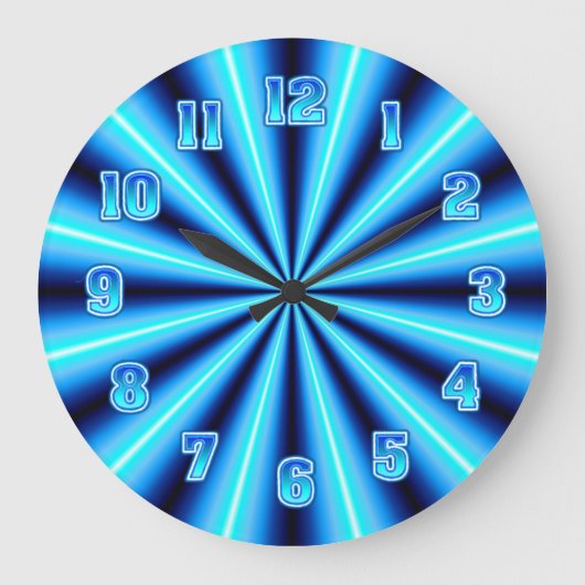Grande Horloge Ronde Neon Blue Wall (Recto)