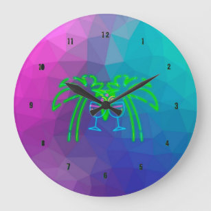 Grande Horloge Ronde Neon Boissons