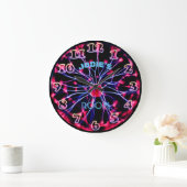 Grande Horloge Ronde Neon Plasma Ball (Maison)