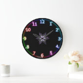 Grande Horloge Ronde Neon Rainbow (Maison)