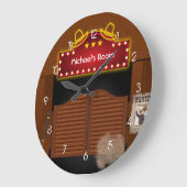 Grande Horloge Ronde Neon Wild West Cowboy (Angle)