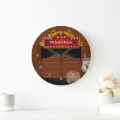 Grande Horloge Ronde Neon Wild West Cowboy (Maison)