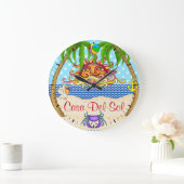 Grande Horloge Ronde New Beach Sun Ocean Wall Clock (Maison)