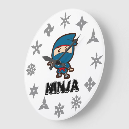 Grande Horloge Ronde Ninja Boy (Angle)