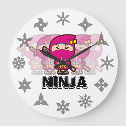 Grande Horloge Ronde Ninja Girl (Recto)