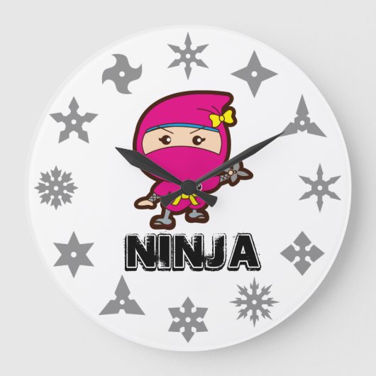 Grande Horloge Ronde Ninja Girl (Recto)