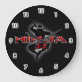 Grande Horloge Ronde Ninja Silhouette (Recto)