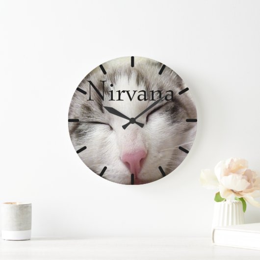 Grande Horloge Ronde Nirvana Cat (Maison)