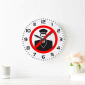 Grande Horloge Ronde No Chauffeur Allowed Symbol Funny Warning