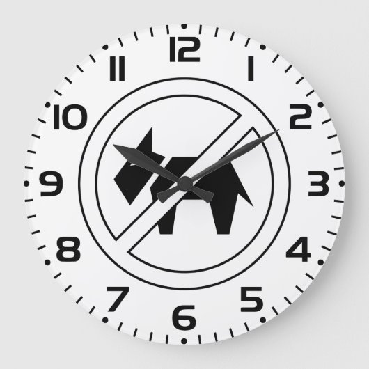 Grande Horloge Ronde No Dogs Allowed Bold Black and White Symbol (Recto)