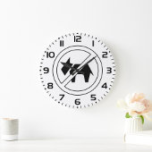 Grande Horloge Ronde No Dogs Allowed Bold Black and White Symbol