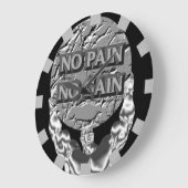 Grande Horloge Ronde No Pain No Gain Wall Clock (Angle)