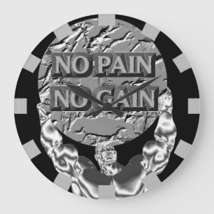 Grande Horloge Ronde No Pain No Gain Wall Clock