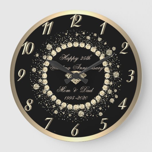 Grande Horloge Ronde Noces de diamant - 25e anniversaire de mariage (Recto)