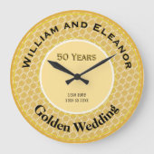 Grande Horloge Ronde Noces d'Or 50e Anniversaire 50 Ans Rayon de Miel (Recto)