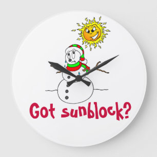 Grande Horloge Ronde Noël drôle bonjour de neige plaisanterie