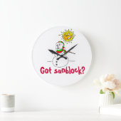 Grande Horloge Ronde Noël drôle bonjour de neige plaisanterie (Maison)