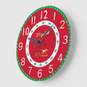 Grande Horloge Ronde Noël festif (Angle)
