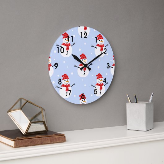 Grande Horloge Ronde Noël Snowman Motif (Bureau)