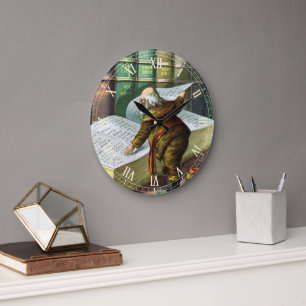 Grande Horloge Ronde Noël vintage, Père Noël Liste des gentils et des m