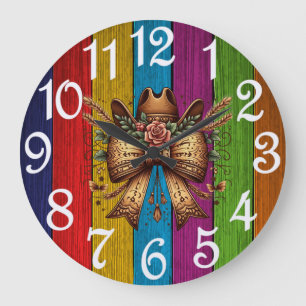 Grande Horloge Ronde Nœud Coquette de Campagne
