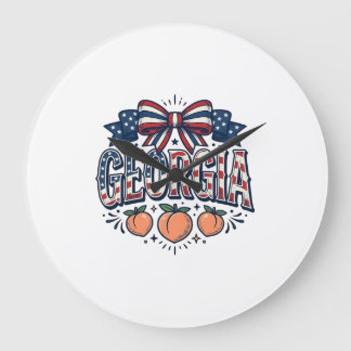 Grande Horloge Ronde Nœud de pêche de Géorgie patriotique vintage 4 jui