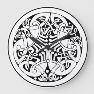Grande Horloge Ronde Noeud nordique - Viking Mythology Art