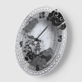 Grande Horloge Ronde Noir et blanc (Angle)
