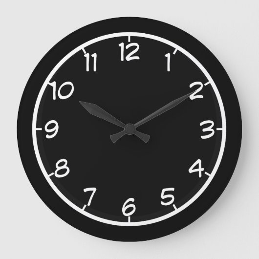 Grande Horloge Ronde Noir Et Blanc Simplement (Recto)