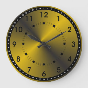 Grande Horloge Ronde Noir et or vibrant