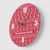 Grande Horloge Ronde Nom blanc du Nord moderne (Angle)