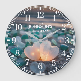 Grande Horloge Ronde Nom de famille Année de fondation Sea Glass Beach