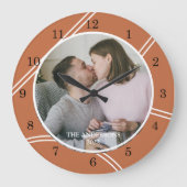 Grande Horloge Ronde Nom de famille de photos personnalisé (Recto)