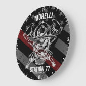 Grande Horloge Ronde Nom personnalisé Pompier Station du service d'ince (Angle)