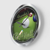 Grande Horloge Ronde Nom personnalisé Pool Hall Billard Salle de jeu Sn (Angle)
