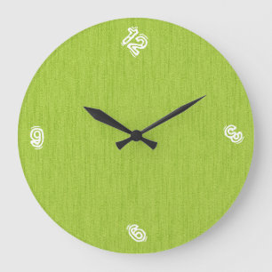 Grande Horloge Ronde Nombre drôle avec le grain en bois vert